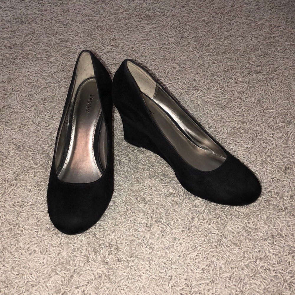 Black Suede Wedge Heels